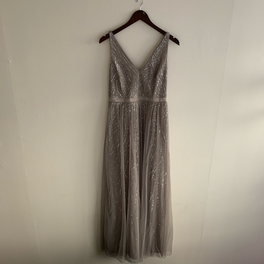 Adrianna Papell Sleeveless A-Line Gown w/Sequins